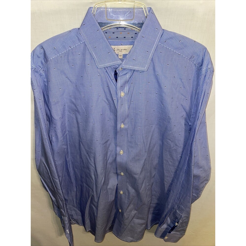 Like No Other Dress Shirt Men’s Size Medium Blue Button Up Long Sleeve 15